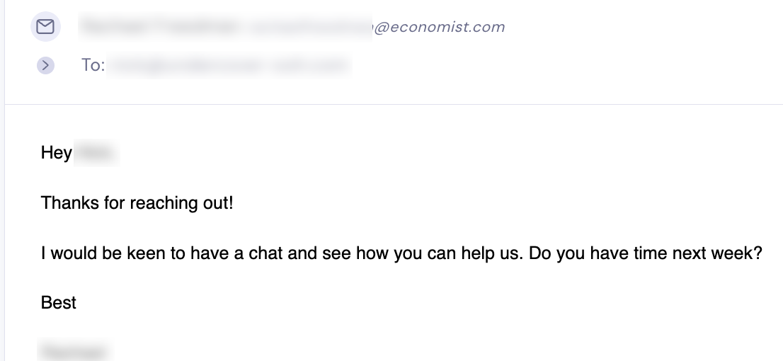 Reply from The Economist
