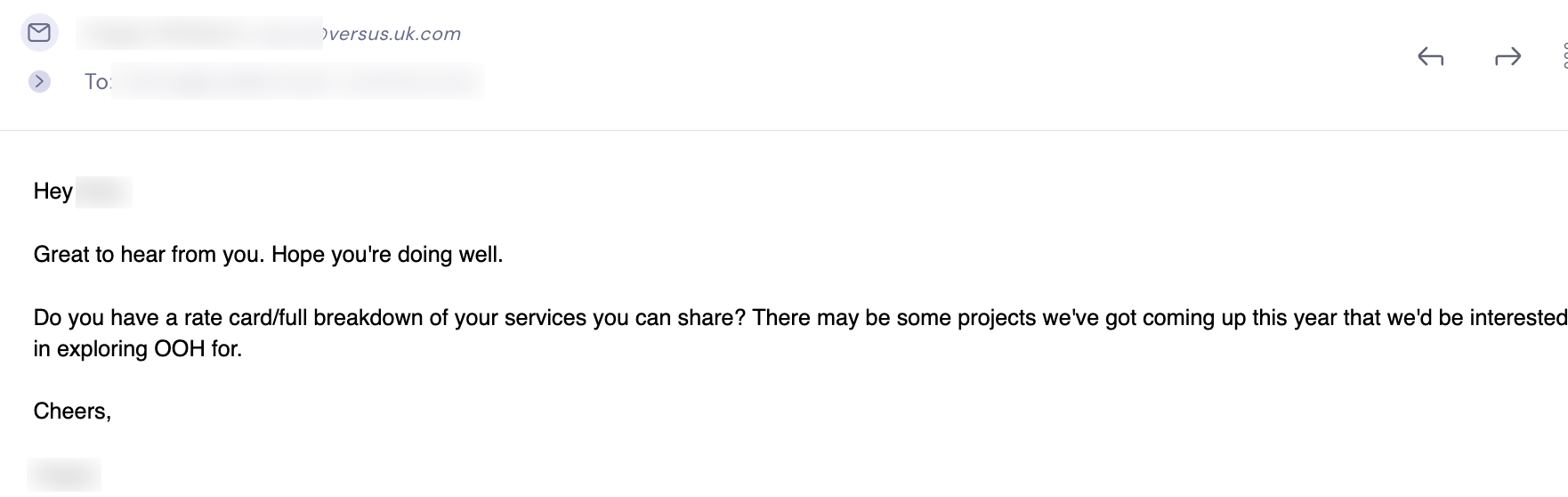 Reply from Versus